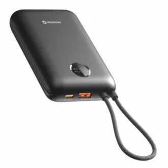 Baterie externă SWISSTEN VOLTBOX 35W 20000 mAh cu cablu USB-C și Lightning integrate, neagră