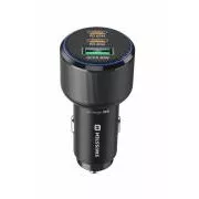 ADAPTOR SWISSTEN CL 2x USB-C PD + USB-A, 95W NEGRU + CABLU USB-C / USB-C, 1 M