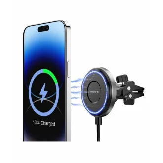 Suport magnetic pentru orificiul de ventilație auto SWISSTEN MagRide cu încărcare wireless Qi2 de 15 W (compatibil cu MagSafe)