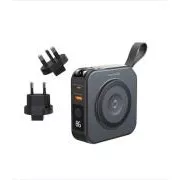 ACUMULATOR EXTERIOR SWISSTEN ALL-IN-ONE PRO CU ȘTEFĂ INTERSCHIMBABILĂ (SUA, UE, Marea Britanie) 10000 mAh 20W NEGRU