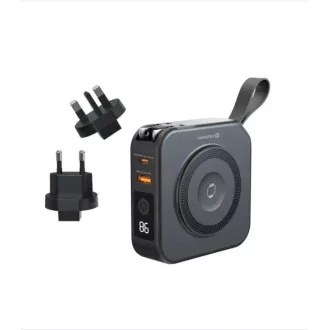 ACUMULATOR EXTERIOR SWISSTEN ALL-IN-ONE PRO CU ȘTEFĂ INTERSCHIMBABILĂ (SUA, UE, Marea Britanie) 10000 mAh 20W NEGRU