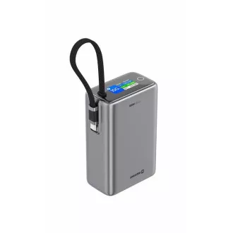 Baterie externă Swissten Travel 25000 mAh (96.25Wh) 100W cu cablu USB-C integrat, gri