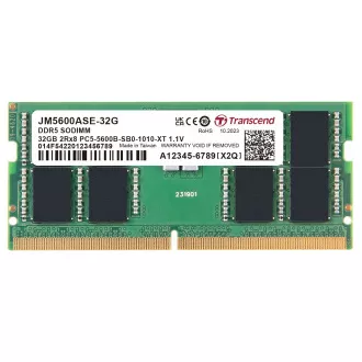 Memorie Transcend 32GB DDR5 5600 SODIMM (JetRam) 32GB DDR5 5600 (JetRam) 2Rx8 2Gx16 CL46 1.1V