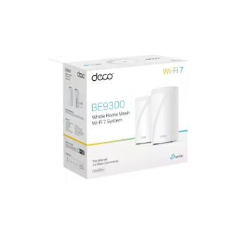 TP-Link Deco BE65(2-pachet) BE9300 Sistem WiFi Mesh 7 tri-bandă pentru întreaga casă, 4x 2.5GLAN, USB, 2.4/5/6GHz, HomeShield