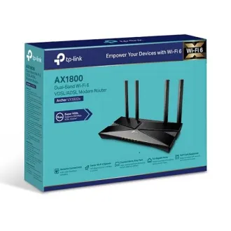 TP-Link Archer VX1800V - AX1800 Modem și router Wi-Fi 6 VDSL/ADSL, USB 2.0 pentru 3G/4G și media, RJ-11 pentru telefon VoIP, Eas - Utilizat