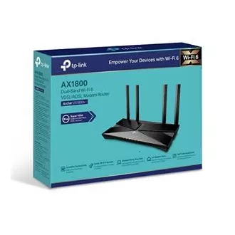 TP-Link Archer VX1800V - AX1800 Modem și router Wi-Fi 6 VDSL/ADSL, USB 2.0 pentru 3G/4G și media, RJ-11 pentru telefon VoIP, Eas