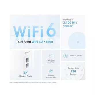 TP-Link Deco X10 (pachet de 2) - Sistem AX1500 Mesh Wi-Fi 6 pentru case inteligente - Control parental - (pachet de 2)