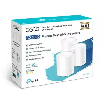 TP-Link Deco X60 (pachet de 3) - Sistem AX5400 Mesh Wi-Fi 6 pentru case inteligente - HomeCare - (pachet de 3)