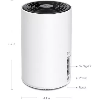 TP-Link Deco XE75 (pachet de 3) - sistem Wi-Fi 6E tri-band Mesh AXE5400 pentru case inteligente, HomeShield (pachet de 3)