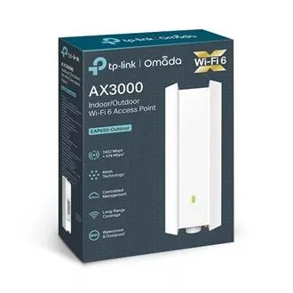 TP-Link EAP650-Outdoor - Punct de acces WIFI AX3000 Omada 1xGLAN, PoE/PoE pasiv catarg/montare pe perete Protecție la supratensiune