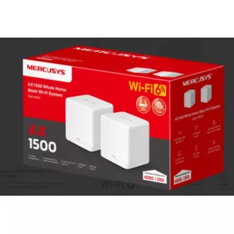 Router WiFi TP-Link Mercusys Halo H60X (pachet de 2) WiFi 6, AX1500, 3x GLAN2.4/5 GHz