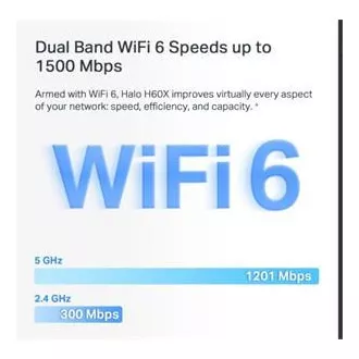 Router WiFi TP-Link Mercusys Halo H60X (pachet de 2) WiFi 6, AX1500, 3x GLAN2.4/5 GHz