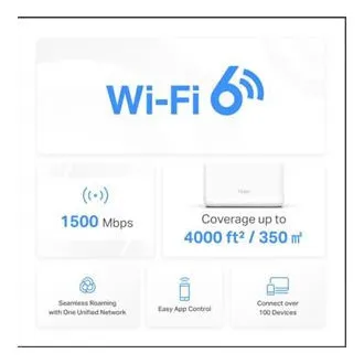 Router WiFi TP-Link Mercusys Halo H60X (pachet de 2) WiFi 6, AX1500, 3x GLAN2.4/5 GHz - Utilizat Router WiFi TP-Link Mercusys Halo H60X (pachet de 2) WiFi 6, AX1500, 3x GLAN2.4/5 GHz - Utilizat