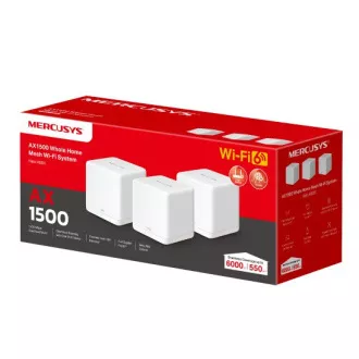 Router WiFi TP-Link Mercusys Halo H60X (pachet de 3) WiFi 6, AX1500, 3x GLAN2.4/5 GHz