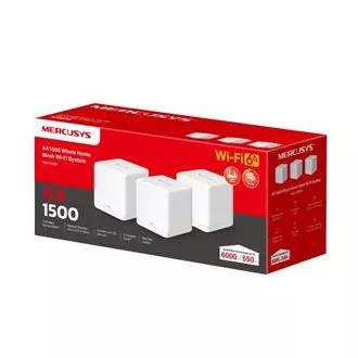 Router WiFi TP-Link Mercusys Halo H60X (pachet de 3) WiFi 6, AX1500, 3x GLAN2.4/5 GHz