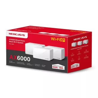 Router WiFi TP-Link Mercusys Halo H90X (pachet de 2) WiFi 6, AX6000, 1x 2.5GLAN, 2x GLAN Router WiFi TP-Link Mercusys Halo H90X (pachet de 2) WiFi 6, AX6000, 1x 2.5GLAN, 2x GLAN