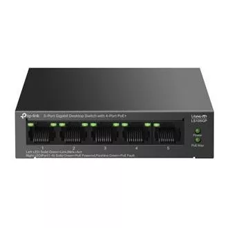 Comutator TP-Link LS105GP 1x GLAN, 4x GLAN cu PoE+, 65W