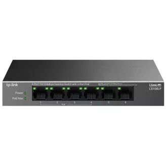 Comutator TP-Link LS106LP 2x LAN, 4x LAN cu PoE, 41W