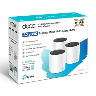 TP-Link Deco X55 (pachet de 3) - Sistem AX3000 Wi-Fi 6 Mesh pentru acoperirea întregii case - HomeShield - (pachet de 3) TP-Link Deco X55 (pachet de 3) - Sistem AX3000 Wi-Fi 6 Mesh pentru acoperirea întregii case - HomeShield - (pachet de 3)