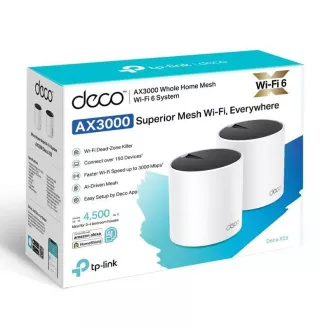 TP-Link Deco X55 (pachet de 2) - Sistem AX3000 Wi-Fi 6 Mesh pentru acoperirea întregii locuințe - HomeShield - (pachet de 2)