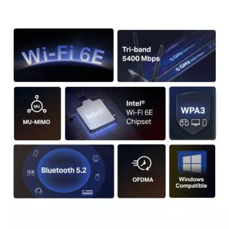 MERCUSYS MA86XE - Adaptor PCI Express AXE5400, WiFi wireless 6E