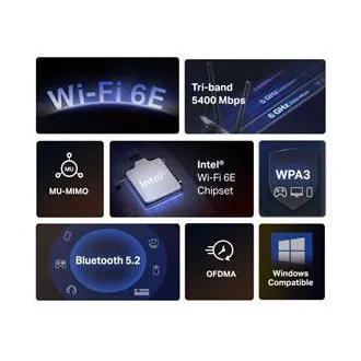 MERCUSYS MA86XE - Adaptor PCI Express AXE5400, WiFi wireless 6E