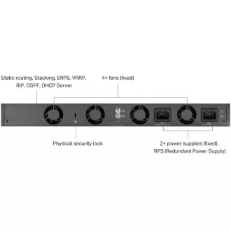 Switch TP-Link SG6654X Omada cu 48 porturi Gigabit stivuibil L3, 48 porturi Gigabit RJ45 și 6 sloturi SFP+ de 10 Gbps