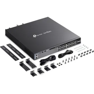Switch TP-Link SG6428XHP Omada, 24 de porturi Gigabit RJ45, stivuibil, L3 PoE+, buget total PoE de 720 W