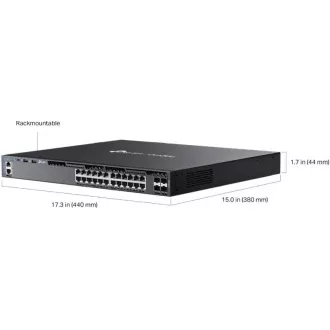 Switch TP-Link SG6428X Omada 24 porturi Gigabit RJ45 stivuibil L3, 4x10 Gbps sloturi SFP+