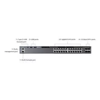 Switch TP-Link SG6428X Omada 24 porturi Gigabit RJ45 stivuibil L3, 4x10 Gbps sloturi SFP+