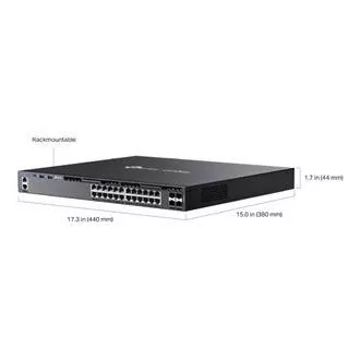 Switch TP-Link SG6428X Omada 24 porturi Gigabit RJ45 stivuibil L3, 4x10 Gbps sloturi SFP+