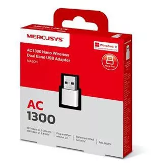 MERCUSYS MA30N - Adaptor nano USB wireless AC1300 dual-band MERCUSYS MA30N - Adaptor nano USB wireless AC1300 dual-band