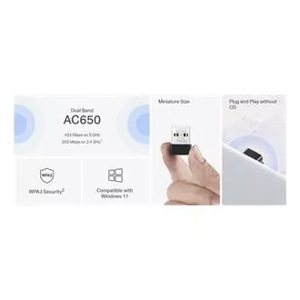 MERCUSYS MA20N - Adaptor nano USB wireless AC650 dual-band MERCUSYS MA20N - Adaptor nano USB wireless AC650 dual-band