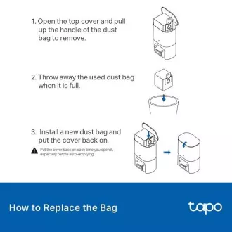 Sac de praf de unică folosință TP-Link Tapo RVA202 pentru aspiratorul robot Tapo (5 buc.) Sac de praf de unică folosință TP-Link Tapo RVA202 pentru aspiratorul robot Tapo (5 buc.)