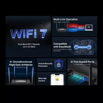 Router Wi-Fi 7 cu bandă duală Mercusys MR25BE BE3600