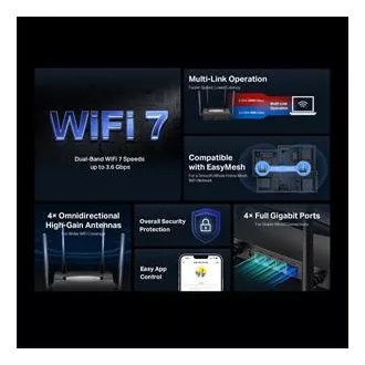 Router Wi-Fi 7 cu bandă duală Mercusys MR25BE BE3600