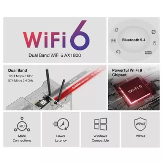 Mercusys MA70XE - Adaptor Wi-Fi 6 PCIe cu Bluetooth 5.4 AX1800