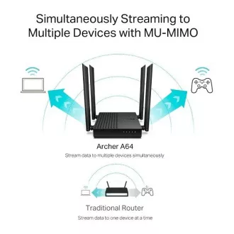 Router WiFi wireless MU-MIMO AC1200 TP-Link Archer A64