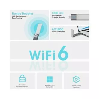 Adaptor USB wireless TP-Link Archer TX20UH - AX1800 cu câștig ridicat