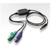 Convertor ATEN USB la 2xPS/2, tastatură+mouse, cu fir