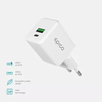 Adaptor de alimentare Epico UltraBoost GaN 20W EA20 - Alb