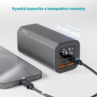 Baterie externă Epico Alu PD 100W - 20.000mAh - gri