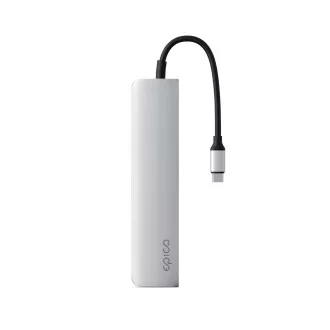Hub Epico 6 în 1 Alu 8K cu conector USB-C - argintiu