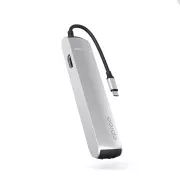 Hub Epico 6 în 1 Slim 8K cu conector USB-C - argintiu