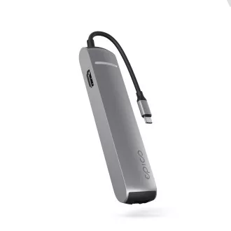 Hub Epico 6 în 1 Slim 8K cu conector USB-C - gri