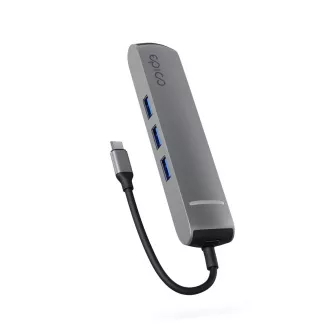 Hub Epico 6 în 1 Slim 8K cu conector USB-C - gri