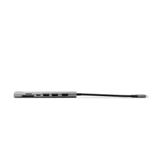 Hub multimedia Epico 7 în 1 8K cu conexiune USB-C. - gri