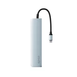 Hub Epico 6 în 1 din aluminiu USB-C 8K - Albastru