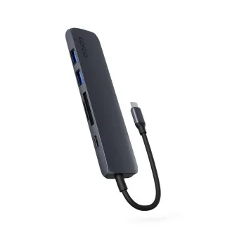 Hub Epico 6-în-1 USB-C 8K din aluminiu - cu jet de cerneală