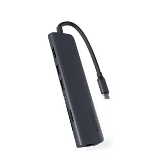 Hub Epico 7 în 1 din aluminiu USB-C 8K - cu jet de cerneală
